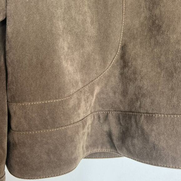 Doncaster Brown Soft Faux Suede Jacket Coat - Picture 10 of 11